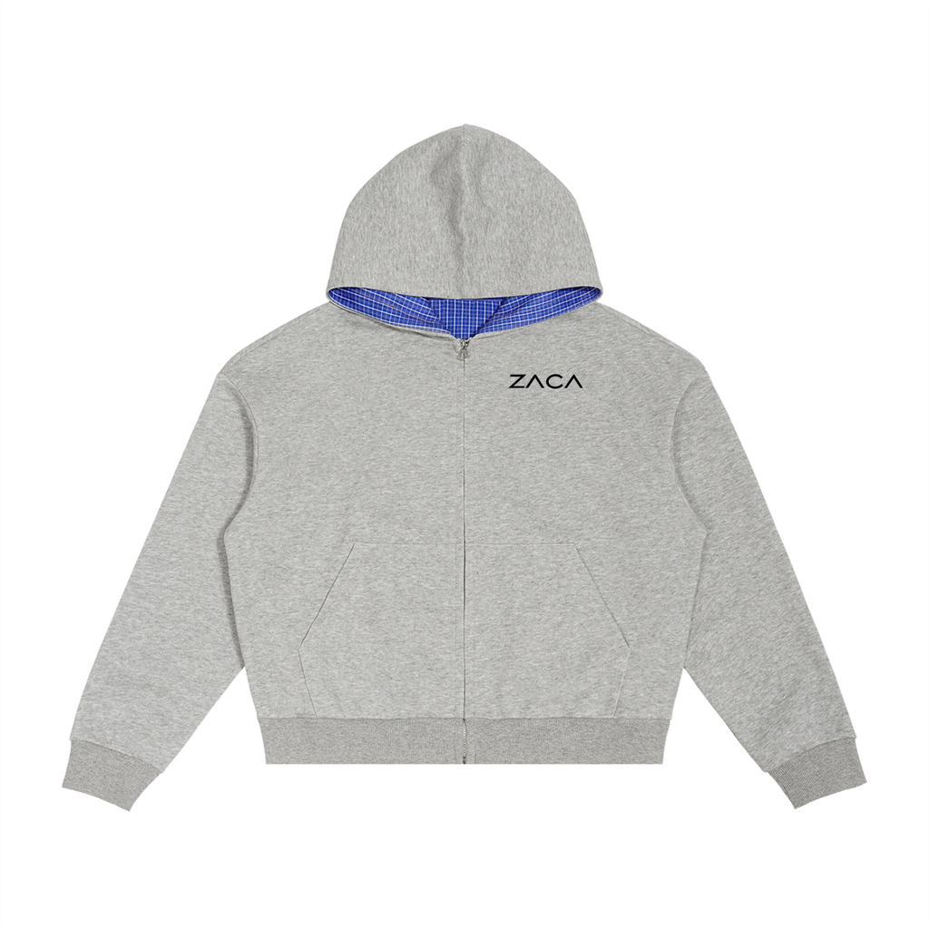 ZACA Static Plaid Zip Hoodie